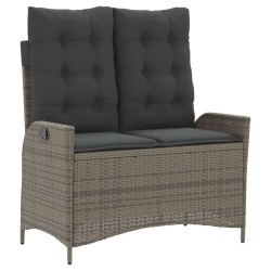 Ensemble à manger jardin 4pcs et coussins Gris Résine tressée 642652642652
