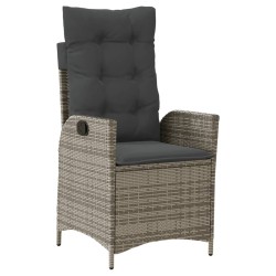 Ensemble à manger jardin 4pcs et coussins Gris Résine tressée 642652642652