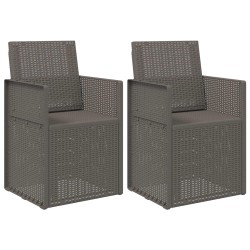 Chaises de jardin salle à manger 2 pcs Gris clair PP 642653642653