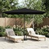 Parasol de jardin 200 x 300 cm Polyester Rectangulaire Noir 642654642654