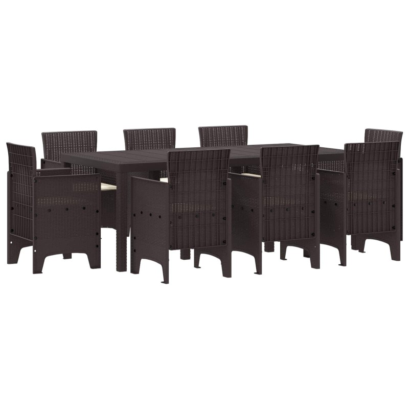 Ensemble de salle à manger pour jardin 9 pcs Marron 642656642656