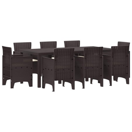 Ensemble de salle à manger pour jardin 9 pcs Marron 642656642656