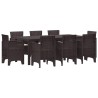 Ensemble de salle à manger pour jardin 9 pcs Marron 642656642656