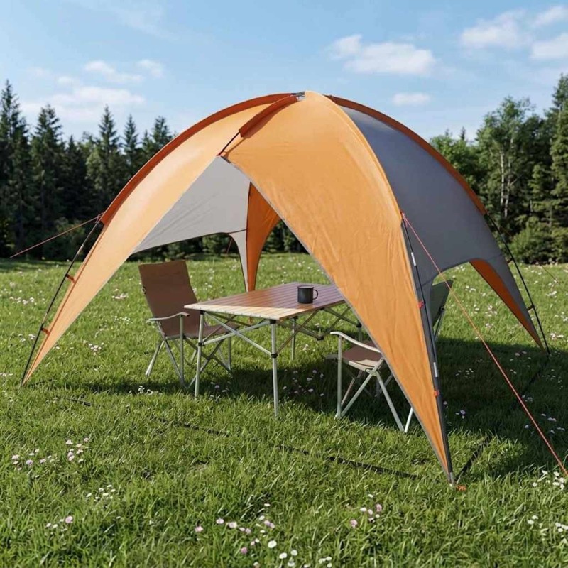 Tente de camping avec un abri imperméable Dôme Gris et orange 642663642663
