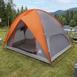 Tente de camping avec un abri imperméable Dôme Gris et orange 642663642663