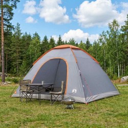 Tente de camping avec toit Gris et orange 335 x 275 x 180 cm 642664642664