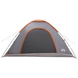 Tente de camping avec toit Gris et orange 335 x 275 x 180 cm 642664642664