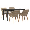 Ensemble de salle à manger pour jardin 5 pcs Beige polyrotin 642665642665
