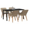 Ensemble de salle à manger pour jardin 5 pcs Beige polyrotin 642665642665