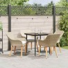 Ensemble de salle à manger pour jardin 5 pcs Beige polyrotin 642666642666