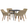 Ensemble de salle à manger pour jardin 5 pcs Beige polyrotin 642666642666