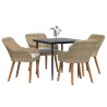 Ensemble de salle à manger pour jardin 5 pcs Beige polyrotin 642666642666