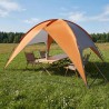 Tente de camping avec un abri imperméable Dôme Gris et orange 642672642672