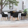 Ensemble à manger de jardin avec coussins 5 pcs Noir 642673642673