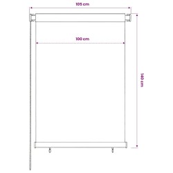 Store roulant d'extérieur 105 (l) x 140 (H) cm bleu HDPE 642676642676
