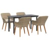 Ensemble de salle à manger pour jardin 5 pcs Beige polyrotin 642678642678