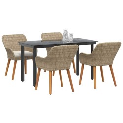 Ensemble de salle à manger pour jardin 5 pcs Beige polyrotin 642678642678