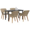 Ensemble de salle à manger pour jardin 5 pcs Beige polyrotin 642678642678