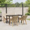 Ensemble de salle à manger pour jardin 5 pcs Beige polyrotin 642678642678