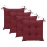 Chaises de jardin avec coussins rouge bordeaux lot de 4 Teck 642680642680