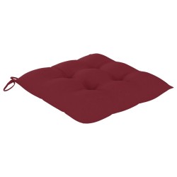 Chaises de jardin avec coussins rouge bordeaux lot de 4 Teck 642680642680
