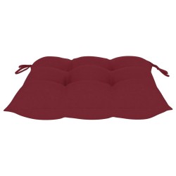 Chaises de jardin avec coussins rouge bordeaux lot de 4 Teck 642680642680