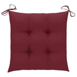 Chaises de jardin avec coussins rouge bordeaux lot de 4 Teck 642680642680