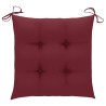 Chaises de jardin avec coussins rouge bordeaux lot de 4 Teck 642680642680