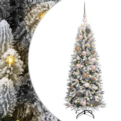 Sapin de Noël artificiel avec 150 LED avec support Blanc 120 cm 642684642684