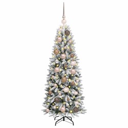 Sapin de Noël artificiel avec 150 LED avec support Blanc 120 cm 642684642684
