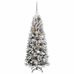 Sapin de Noël artificiel avec 150 LED avec support Blanc 120 cm 642684642684