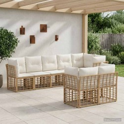 Ensemble de canapés d'extérieur Naturel Polyester 642685642685