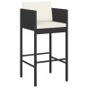 Ensemble de bar de jardin 5 pcs et coussins Résine tressée Noir 642686642686