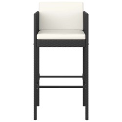 Ensemble de bar de jardin 5 pcs et coussins Résine tressée Noir 642686642686