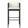 Ensemble de bar de jardin 5 pcs et coussins Résine tressée Noir 642686642686