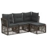 Ensemble de canapé de jardin 4 pcs Gris polyrotin 642688642688