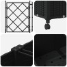 Bac de jardin avec treillis et roues 3 pc Noir PP 642691642691