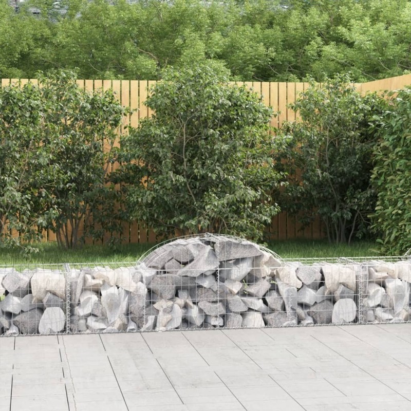 Paniers à gabions arqués 11 pcs 200x50x40/60 cm fer galvanisé 642694642694