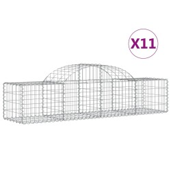 Paniers à gabions arqués 11 pcs 200x50x40/60 cm fer galvanisé 642694642694