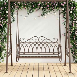 Banc Balançoire Acier 112 x 60 x 126,5 cm Marron ancien 642697642697