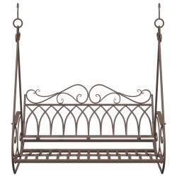 Banc Balançoire Acier 112 x 60 x 126,5 cm Marron ancien 642697642697