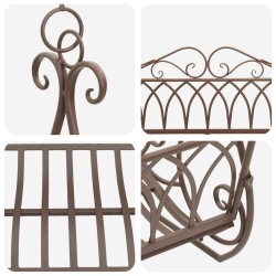 Banc Balançoire Acier 112 x 60 x 126,5 cm Marron ancien 642697642697