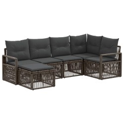 Ensemble de canapé de jardin 6 pcs Gris polyrotin 642699642699