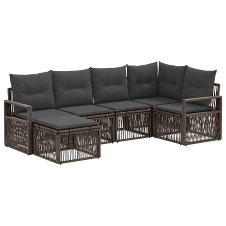 Ensemble de canapé de jardin 6 pcs Gris polyrotin 642699642699