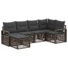Ensemble de canapé de jardin 6 pcs Gris polyrotin 642699642699