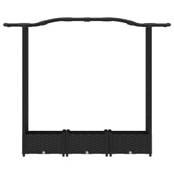 Lit Élevé avec Treillis et Toit Noir 169 x 40 x 123 cm PP 642706642706