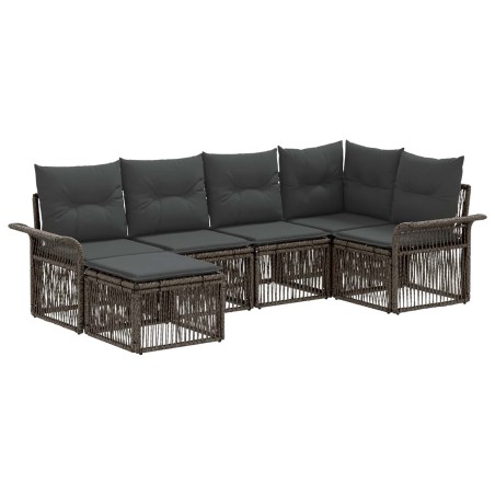 Ensemble de canapé de jardin 6 pcs Gris polyrotin 642707642707