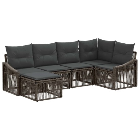 Ensemble de canapé de jardin 6 pcs Gris polyrotin 642708642708