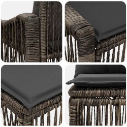 Ensemble de canapé de jardin 6 pcs Gris polyrotin 642708642708