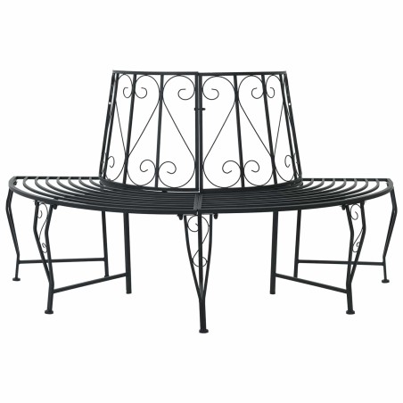 Banc d'Arbre 4-Nombre de places 160 x 80 x 89 cm Acier Noir 642710642710